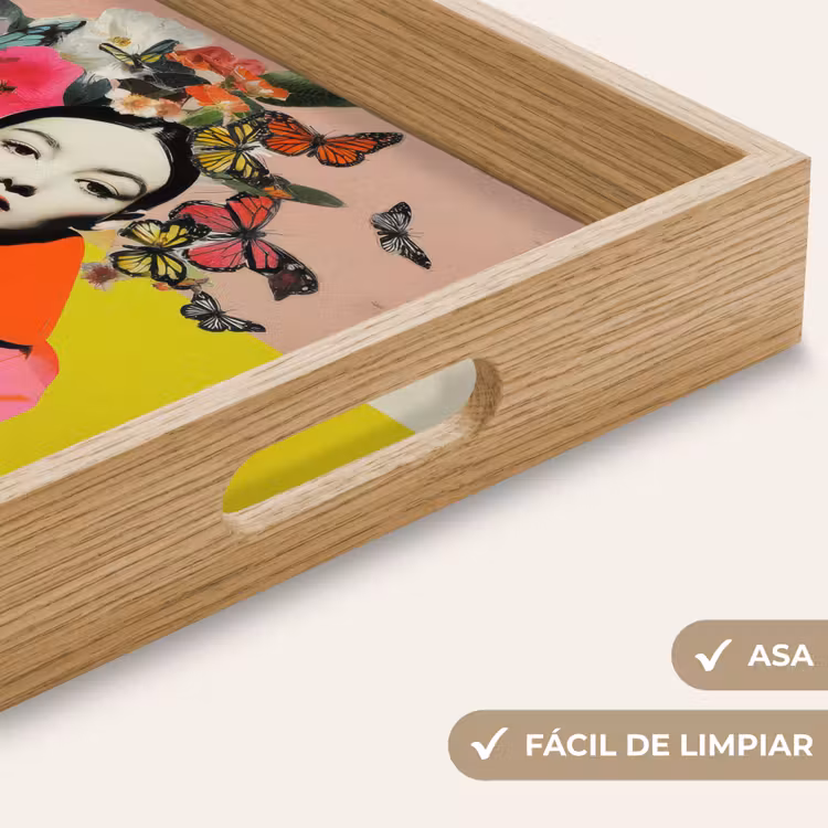 Bandeja - Retro - Mujer - Taza - Mariposas — 8