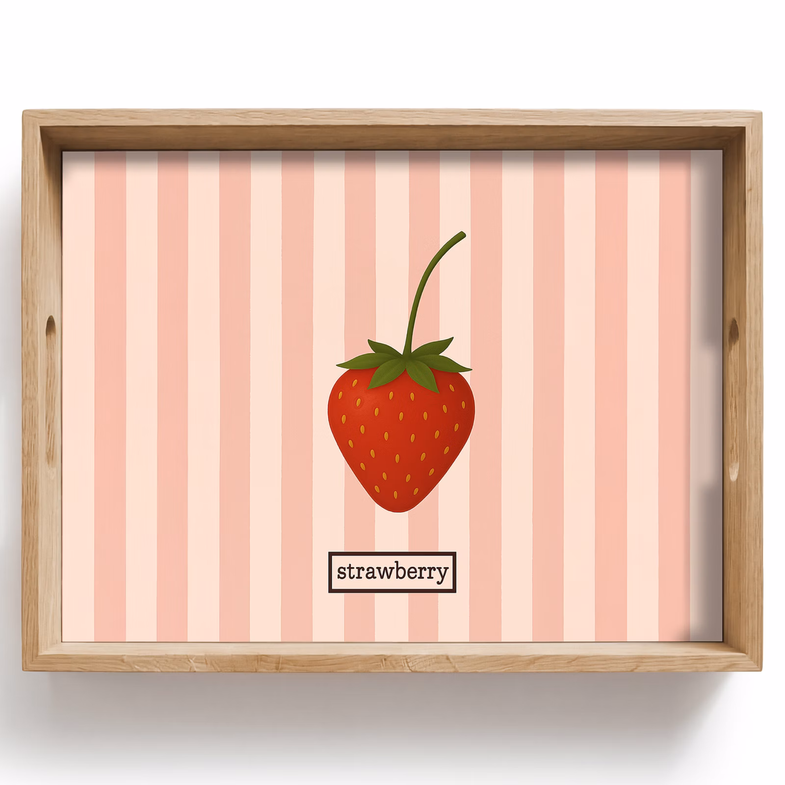 Bandeja - Fresa - Rayas - Minimalista - Rojo — 1