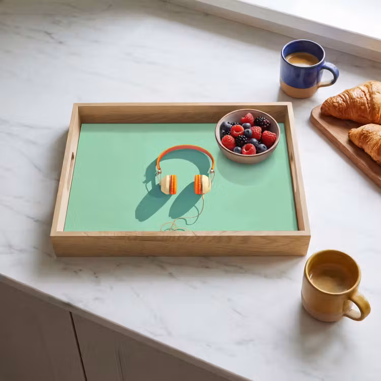 Bandeja - Auriculares - Naranja - Cordón - Minimalista — 3