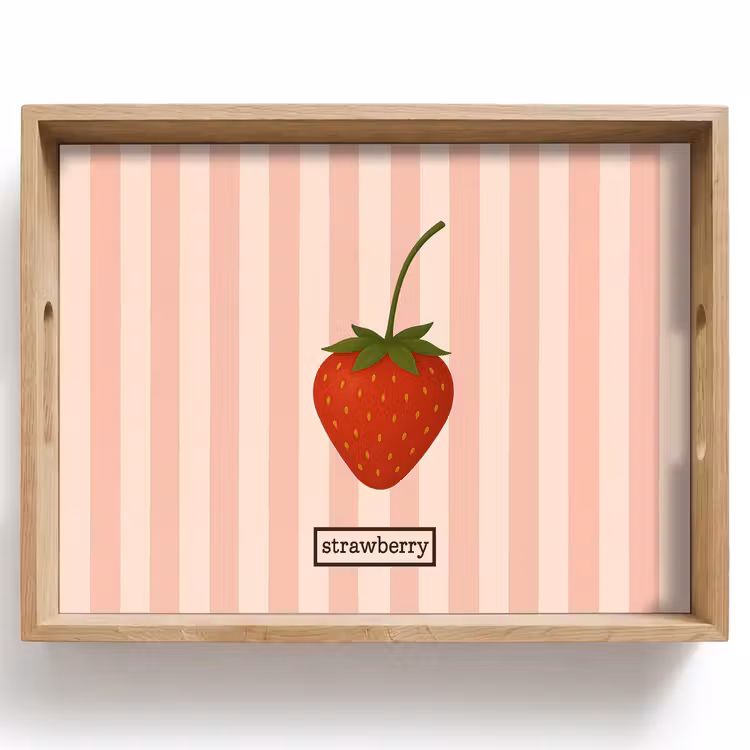 Bandeja - Fresa - Rayas - Minimalista - Rojo — 1