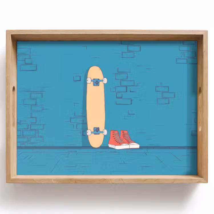 Bandeja - Monopatín - Zapatillas de gimnasia - Rojo - Minimalista — 1
