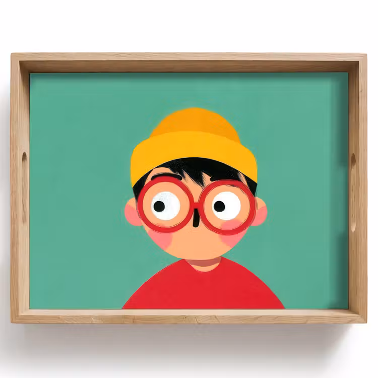 Bandeja - Niño - Dibujos animados - Gafas - Sombrero — 1