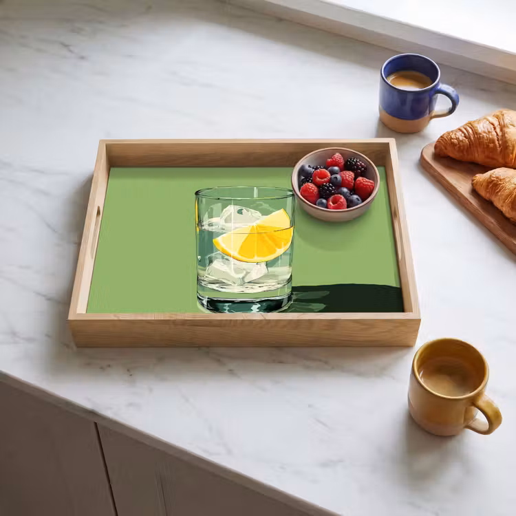 Bandeja - Vaso - Limón - Cubitos de hielo - Verde — 3