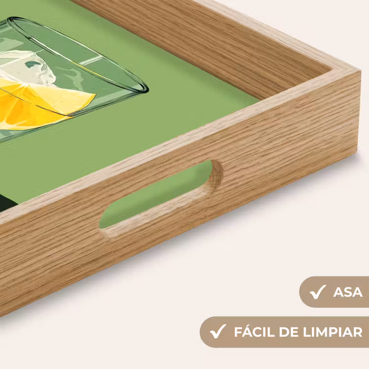 Bandeja - Vaso - Limón - Cubitos de hielo - Verde — 8
