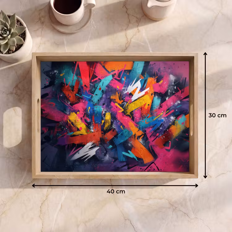 Bandeja - Abstracto - Explosión - Colores de neón — 7