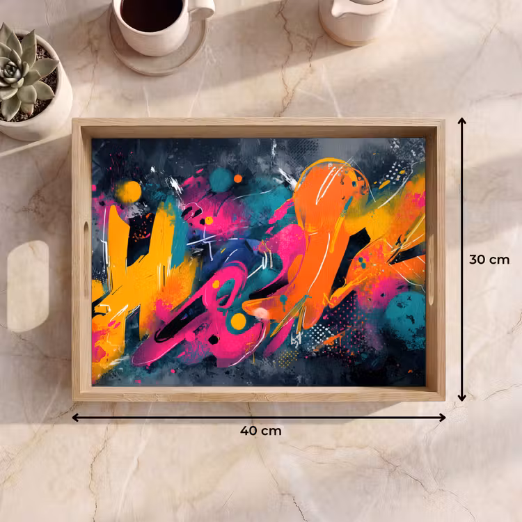Bandeja - Abstracto - Graffiti - Colorido - Salpicaduras de pintura — 7