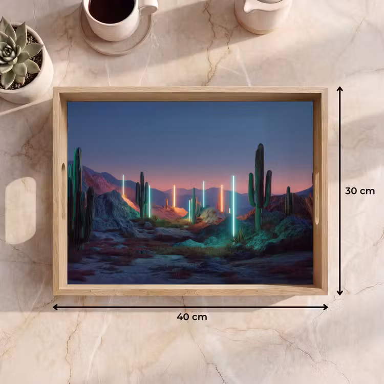 Bandeja - Cactus - Pilares de luz - Puesta de sol — 7
