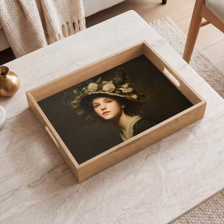 Bandeja - Sombrero de flores - Retrato - Mujer — 2