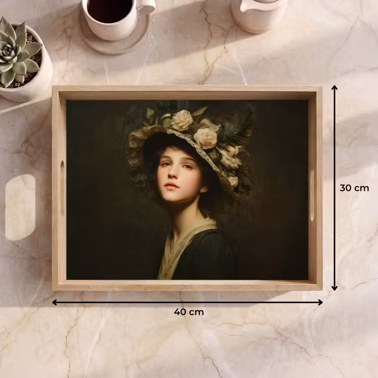 Bandeja - Sombrero de flores - Retrato - Mujer — 7