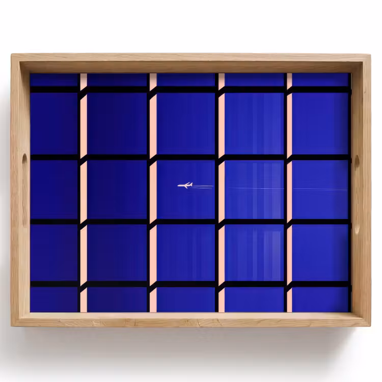 Bandeja - Aeroplane - Plaid - Azul - Rectangular — 1