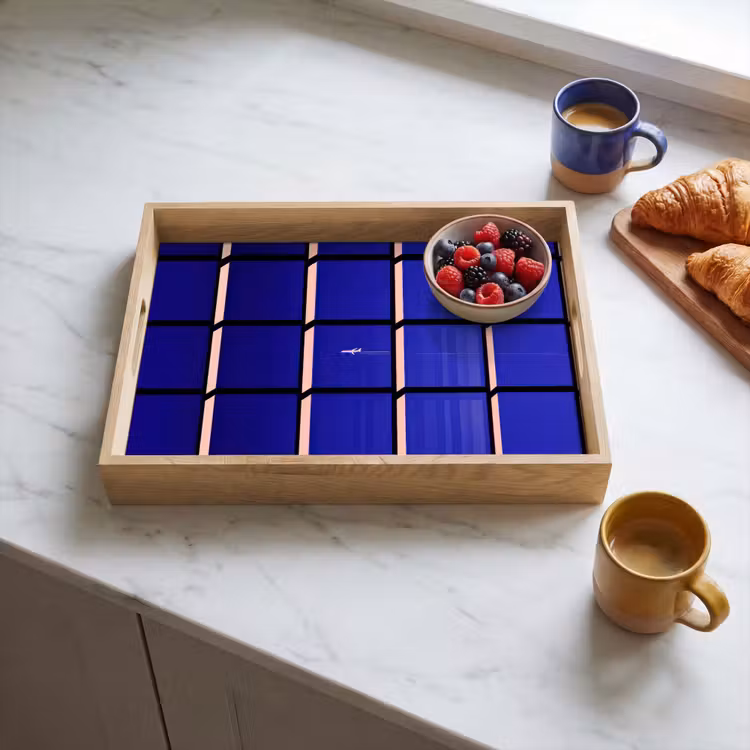 Bandeja - Aeroplane - Plaid - Azul - Rectangular — 3