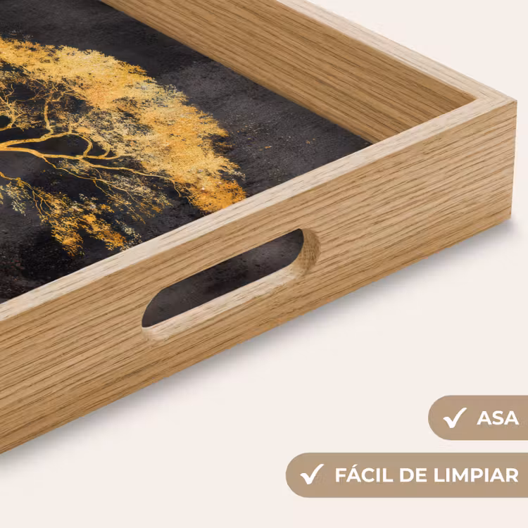 Bandeja - Árbol - Pintura - Oro - Abstracto — 8