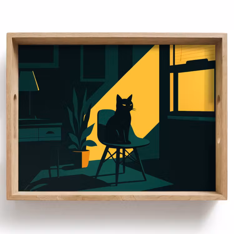 Bandeja - Gato negro - Misterioso - Entrega amarilla — 1