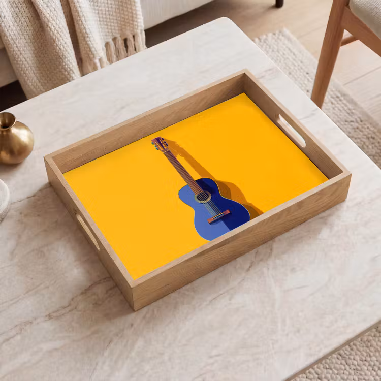 Bandeja - Guitarra - Acústica - Minimalista - Amarillo — 2
