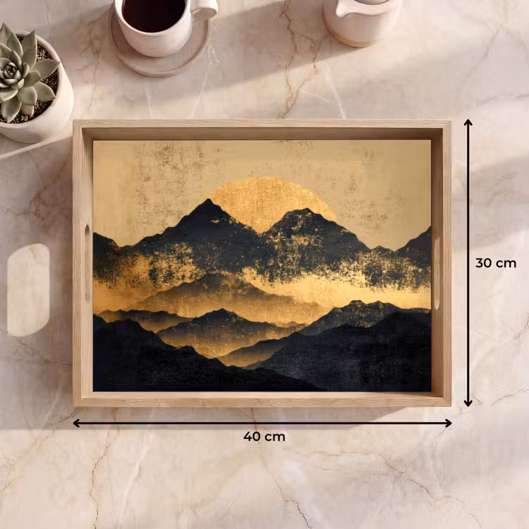 Bandeja - Montañas doradas a la luz de la luna — 7