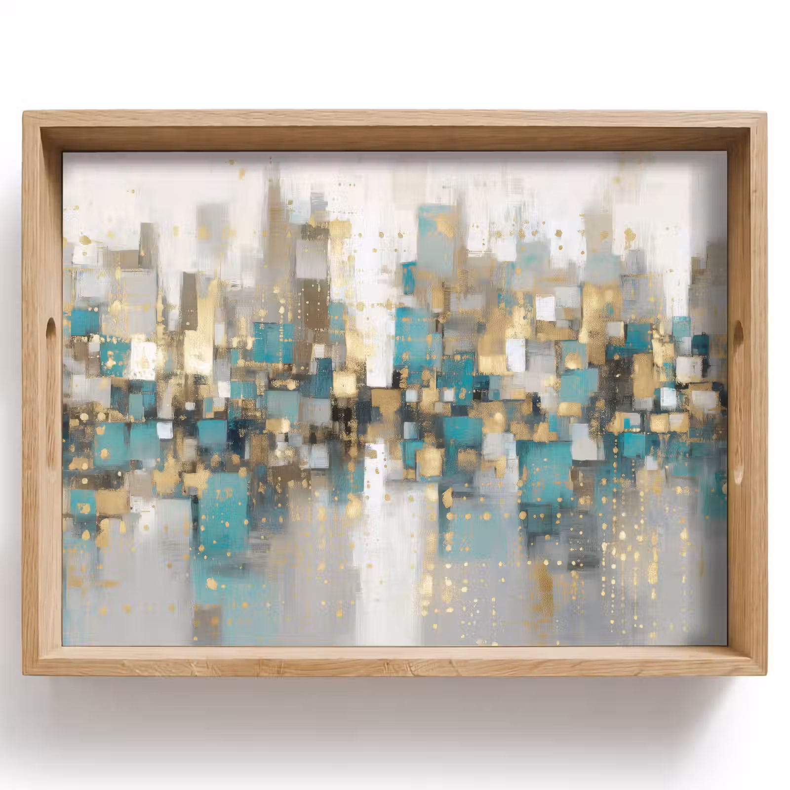 Bandeja - Abstracto - Bloques - Oro - Skyline — 1