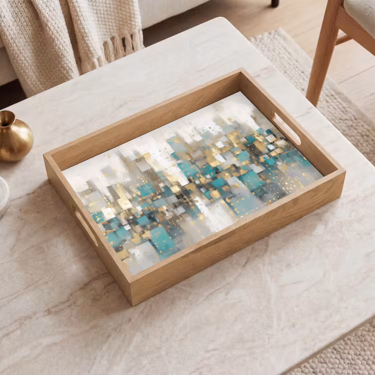 Bandeja - Abstracto - Bloques - Oro - Skyline — 2