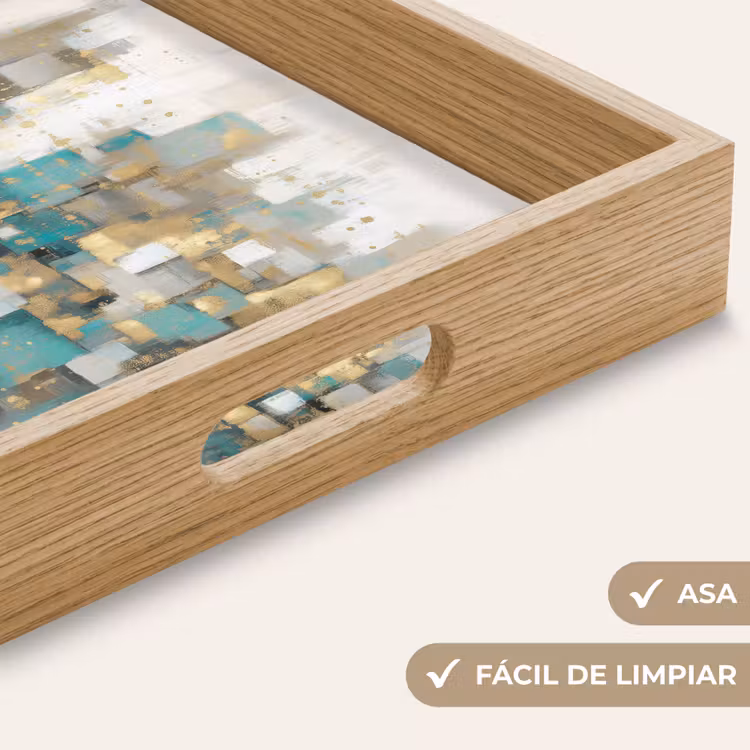 Bandeja - Abstracto - Bloques - Oro - Skyline — 8