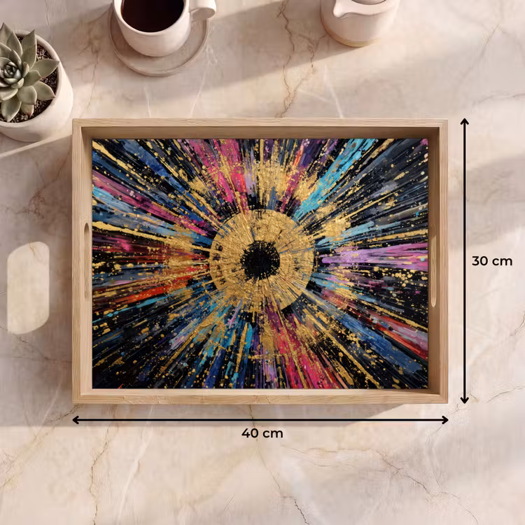 Bandeja - Explosión - Oro - Colorido - Abstracto — 7