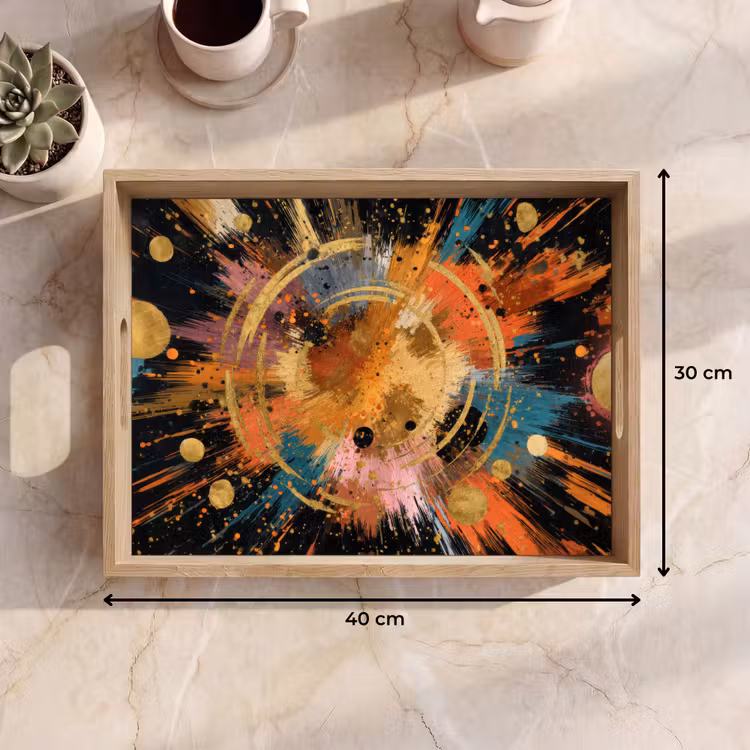 Bandeja - Explosión - Textura de pintura - Oro - Abstracto — 7