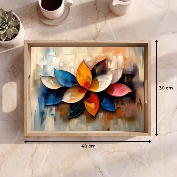 Bandeja - Flor - Abstracto - Colorido - Hojas — 7