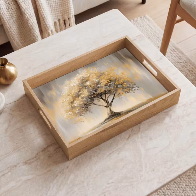 Bandeja - Pintura - Árbol - Abstracto - Hojas — 2