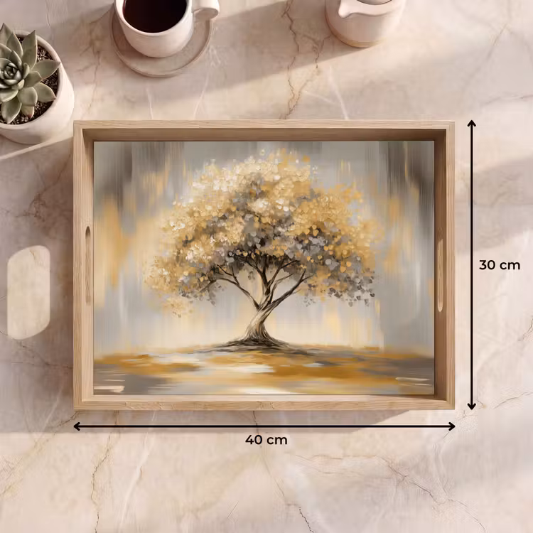 Bandeja - Pintura - Árbol - Abstracto - Hojas — 7