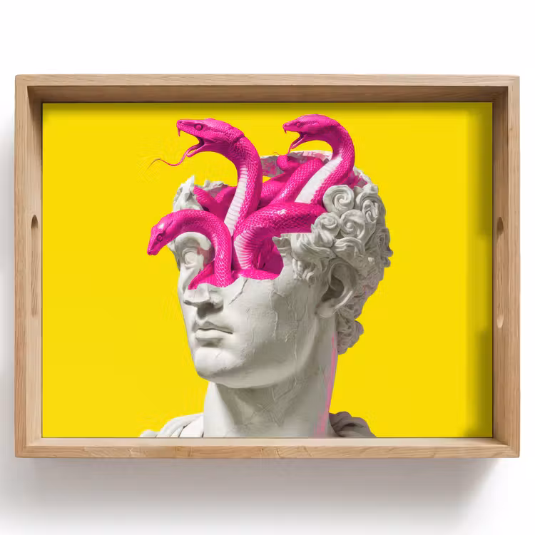 Bandeja - Busto - Serpientes - Amarillo — 1