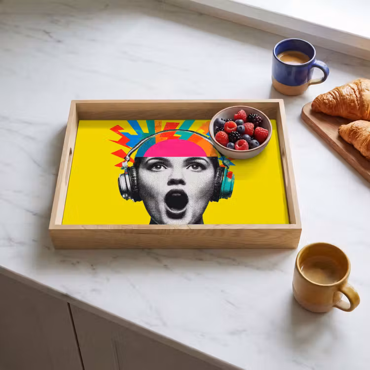 Bandeja - Mujer - Auriculares - Amarillo — 3