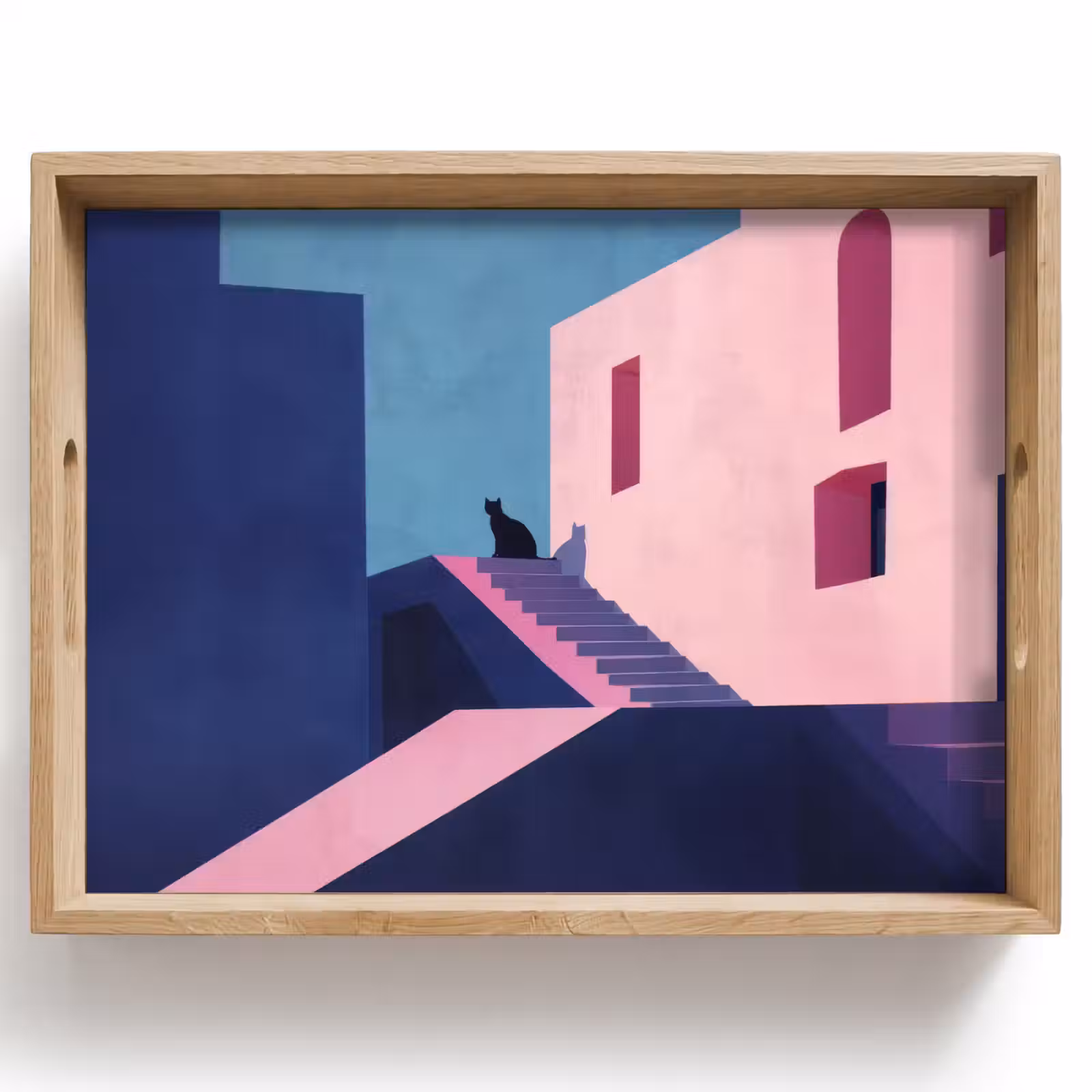 Bandeja - Gato - Escaleras - Edificios - Contrastes de sombras — 1