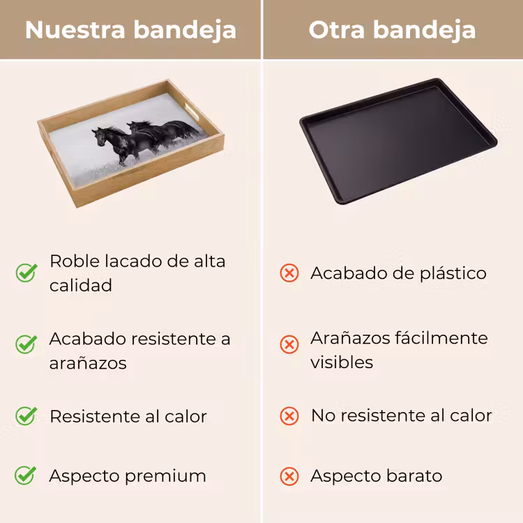 Bandeja - Caballos - Hierba - Negro - Blanco — 9