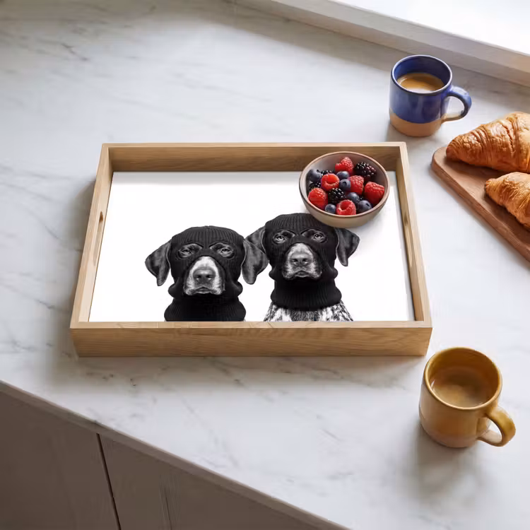 Bandeja - Perros - pasamontañas - Negro - blanco — 3
