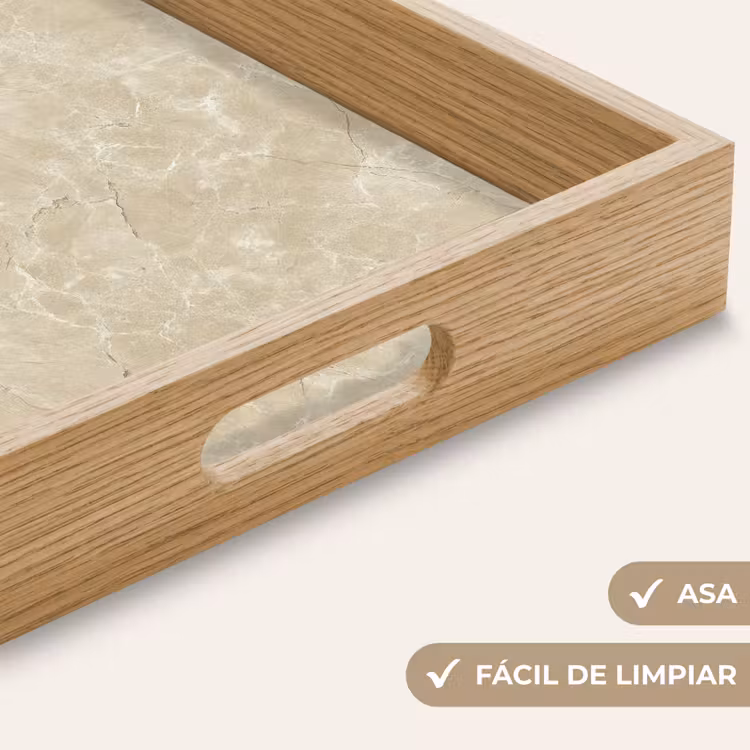 Bandeja - Beige claro - Mármol - Vetas de difusión — 8