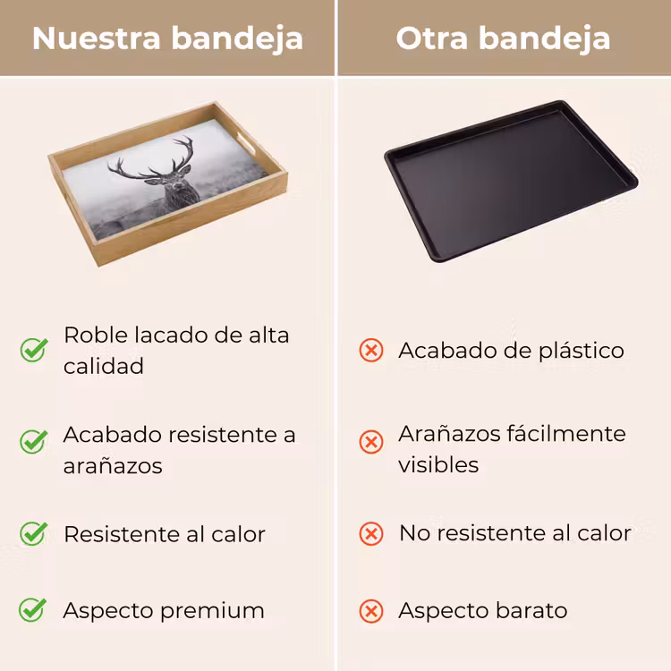Bandeja - Ciervo - Niebla - Negro - Blanco — 9
