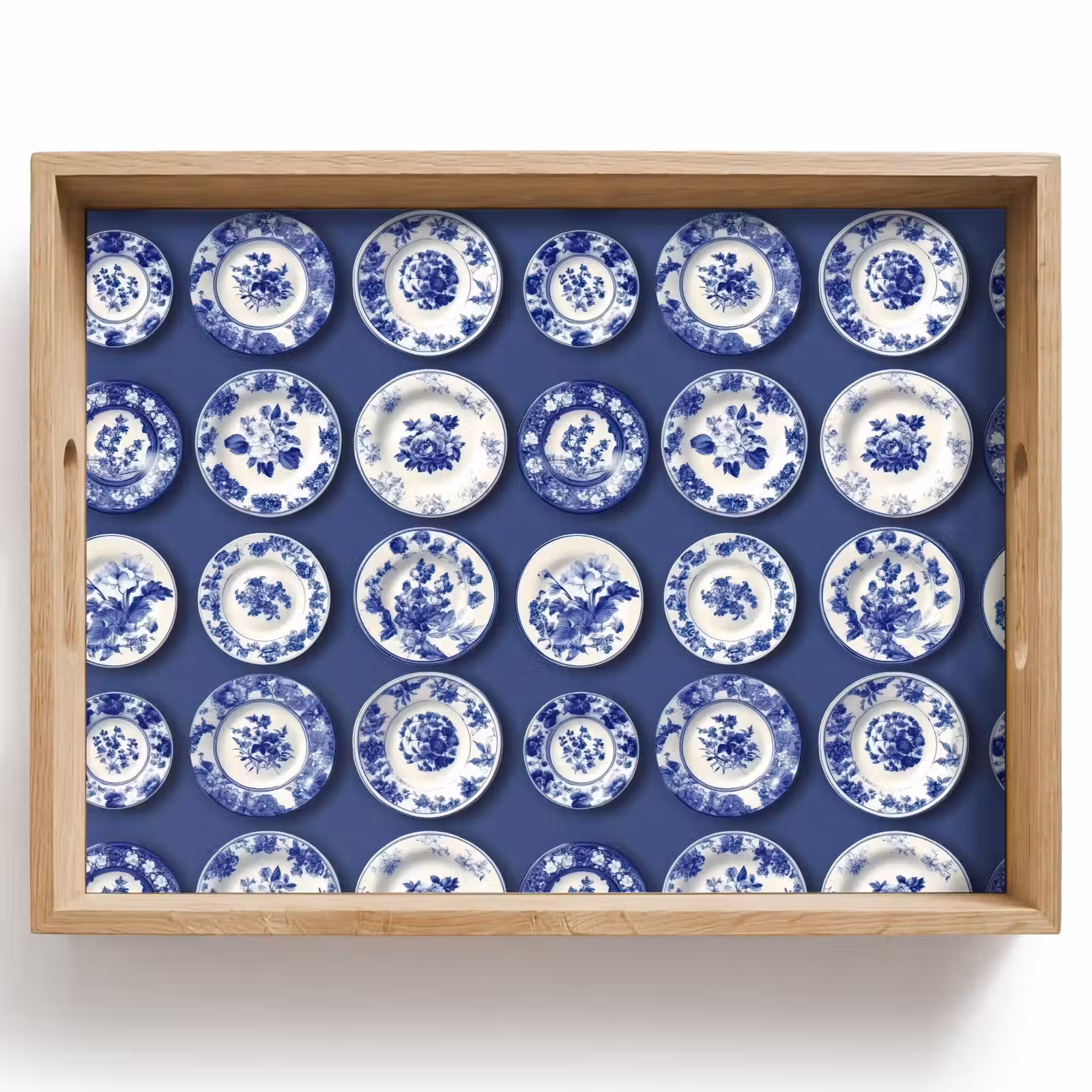Bandeja - Platos - Floral - Azul — 1