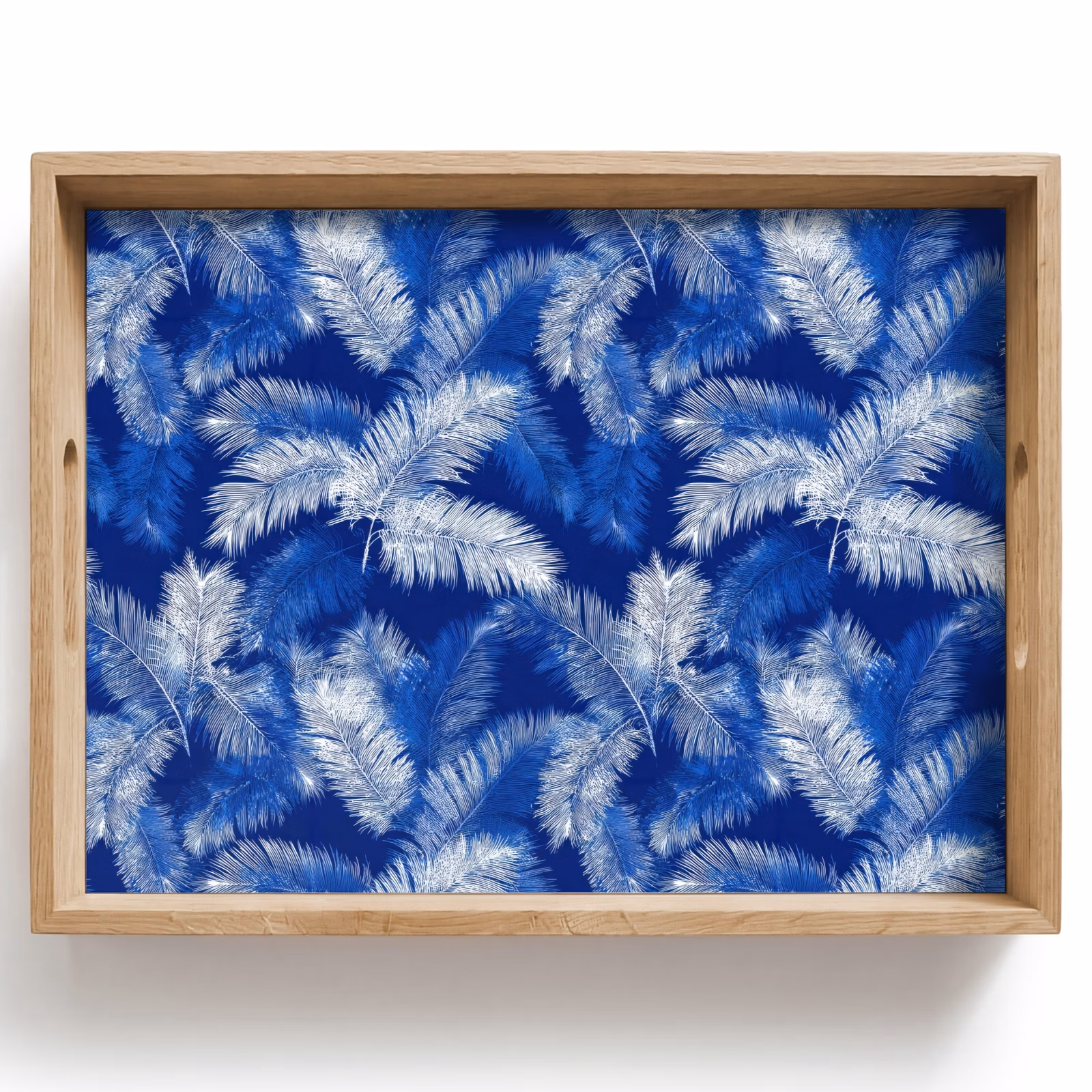Bandeja - Hoja de palmera - Patrón - Azul — 1