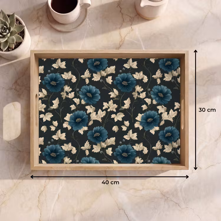 Bandeja - Botánico - Flores - Azul — 7
