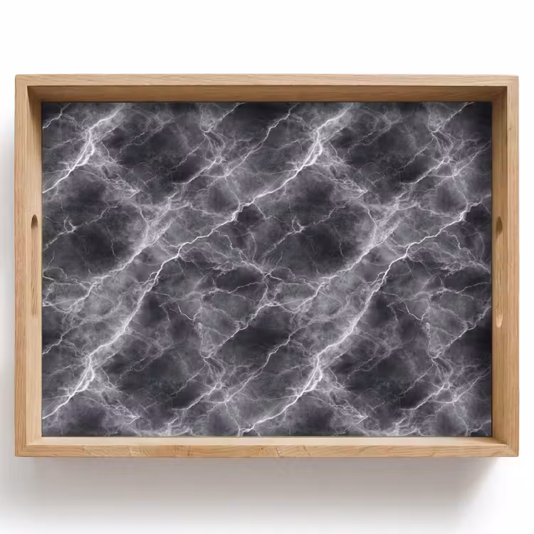 Bandeja - Gris oscuro - Rayo - Mármol — 1
