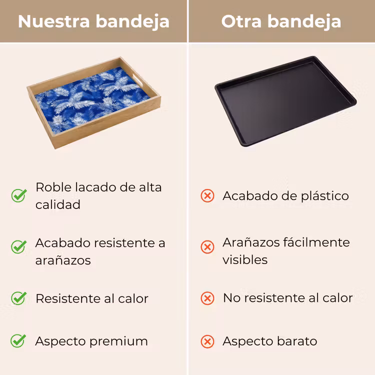 Bandeja - Hoja de palmera - Patrón - Azul — 9