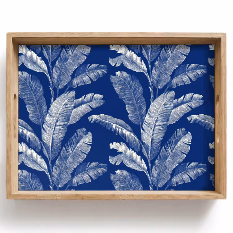 Bandeja - Hoja - Palma - Azul — 1