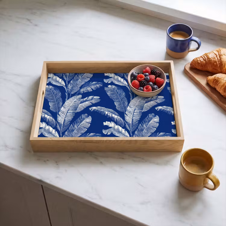 Bandeja - Hoja - Palma - Azul — 3