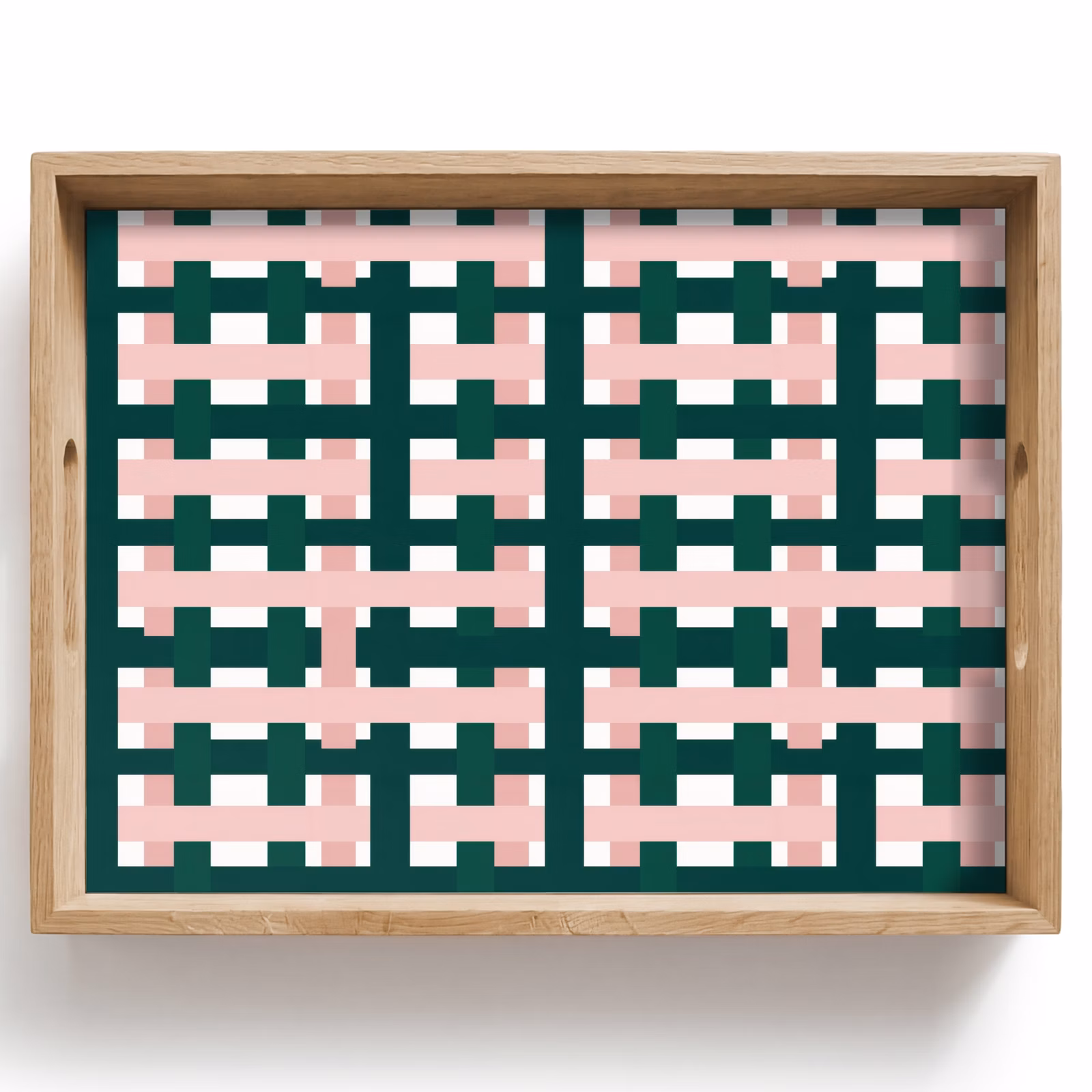 Bandeja - Trenza - Verde - Rosa - Gráfico — 1