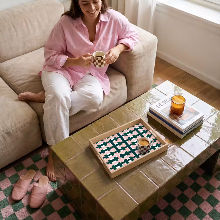Bandeja - Trenza - Verde - Rosa - Gráfico — 4