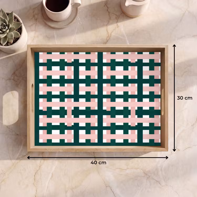 Bandeja - Trenza - Verde - Rosa - Gráfico — 7