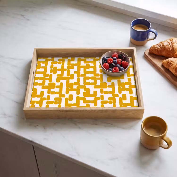Bandeja - Amarillo - Beige - Estampado — 3