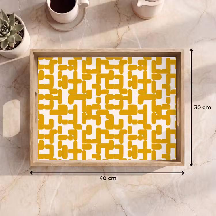 Bandeja - Amarillo - Beige - Estampado — 7