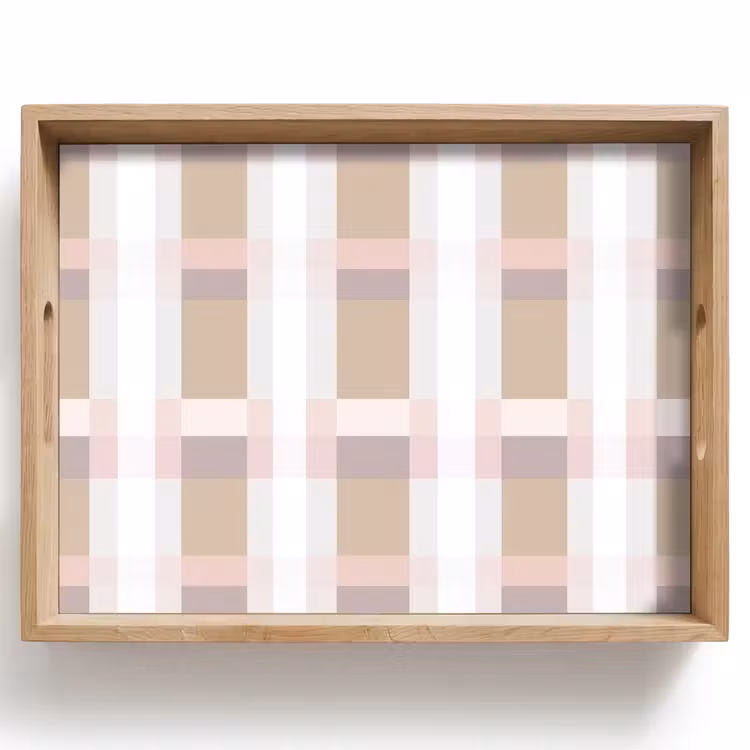 Bandeja - Diseño a cuadros - Tonos tierra - Minimalista — 1