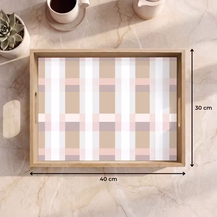 Bandeja - Diseño a cuadros - Tonos tierra - Minimalista — 7