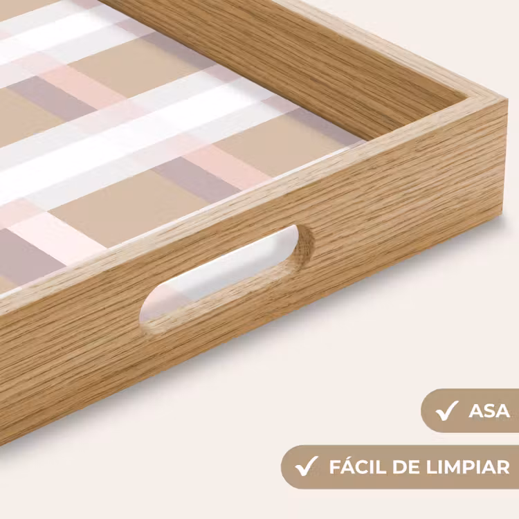 Bandeja - Diseño a cuadros - Tonos tierra - Minimalista — 8