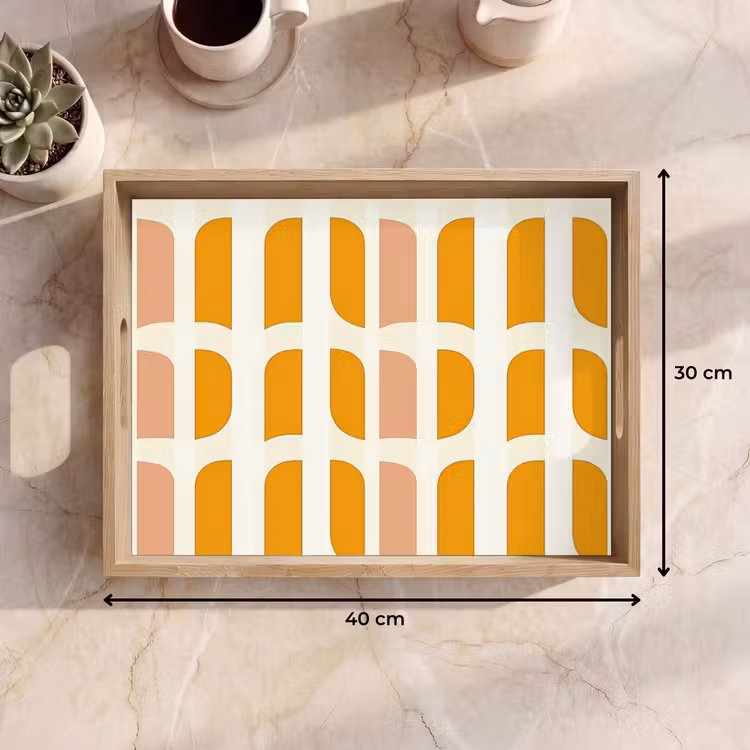 Bandeja - Geométrico - Patrón - Amarillo - Rosa — 7